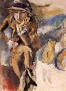 Jules Pascin Seating Portrait of Aierami Germany oil painting artist